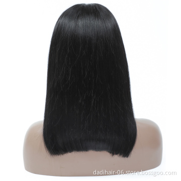 100% Human Hair Natural Black Bob Wigs 13x4 Lace Front Human Hair Wigs